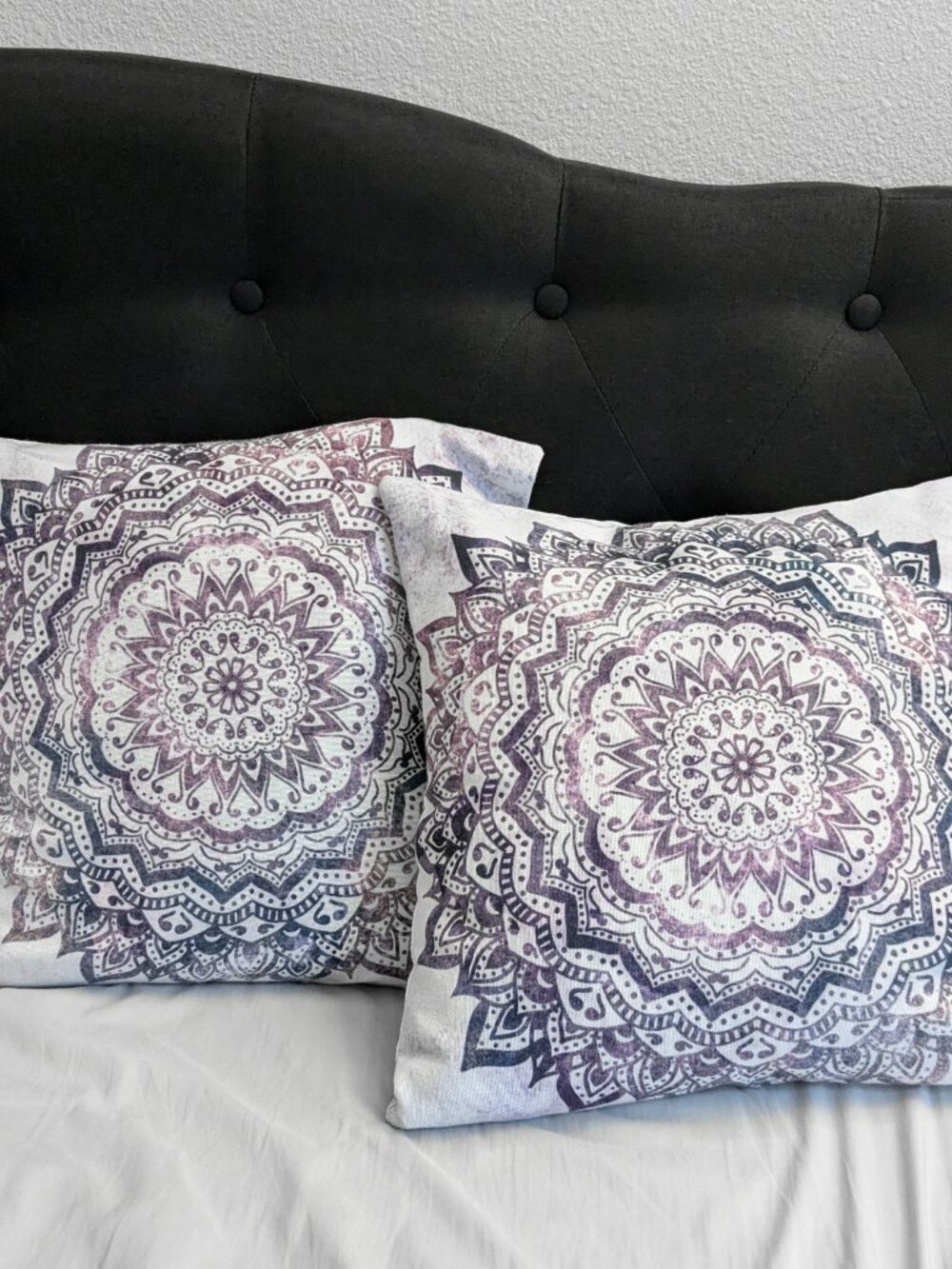 Funky Bohemian Mandala Print Canvas Accent Pillowcase / Covers – Set of 2